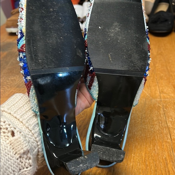 Red and White Mules with Patriotic Design - Picture 4 of 4